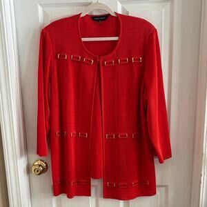Ming Wang women’s 1X Vibrant Red Knit jacket